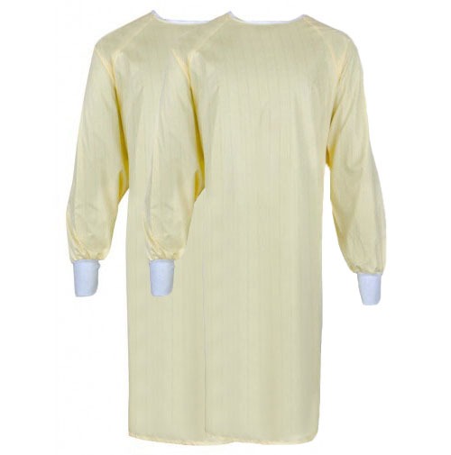 Isolation Gown Disposable Protective Suit Cotton Blend Easy Access Hospital Patient Gown Blue