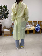 Load image into Gallery viewer, Isolation Gown Disposable Protective Suit Cotton Blend Easy Access Hospital Patient Gown Blue