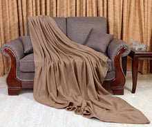 Load image into Gallery viewer, Polar-Fleece Twin Thermal Blanket Tan- Extra Soft Brush Fabric, Super Warm, Lightweight &amp; Easy Care, Couch (Camelot)