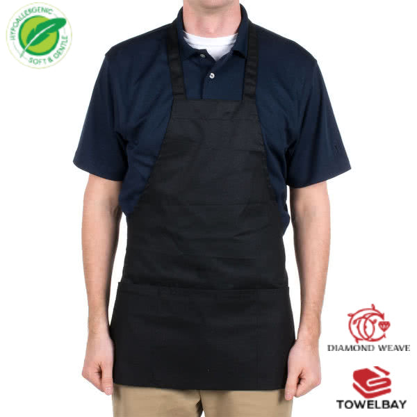 Bib Aprons - with No Pocket in Various Colors - Spun Polyester