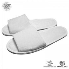 Load image into Gallery viewer, Velour White O - Toe Slippers