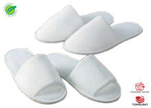 Load image into Gallery viewer, Velour White O - Toe Slippers