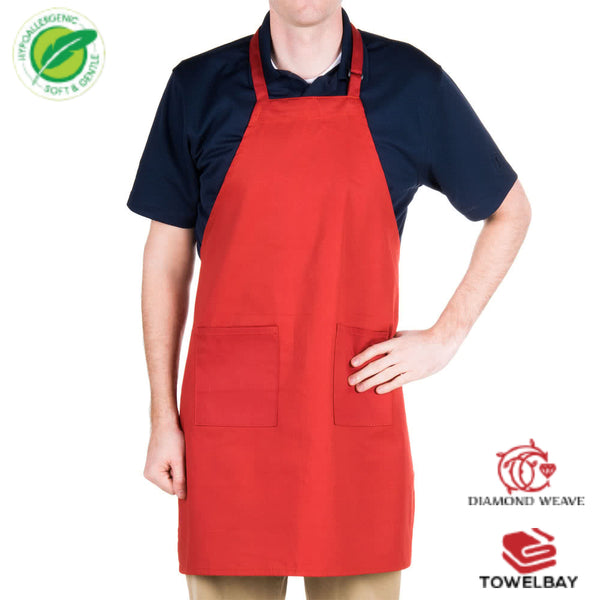 Bib Aprons - with No Pocket in Various Colors - Spun Polyester