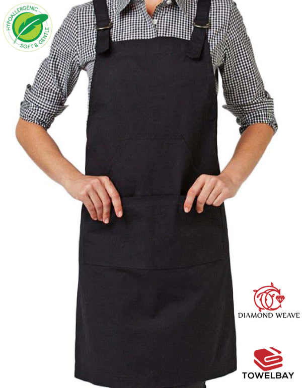 Bib Aprons - with No Pocket in Various Colors - Spun Polyester